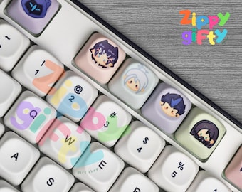 Tasti Tactical Fps Agent a 9 tasti in PBT con sublimazione di colore, profilo Moa, rotondi, compatibili con Free Agent Button Pin.