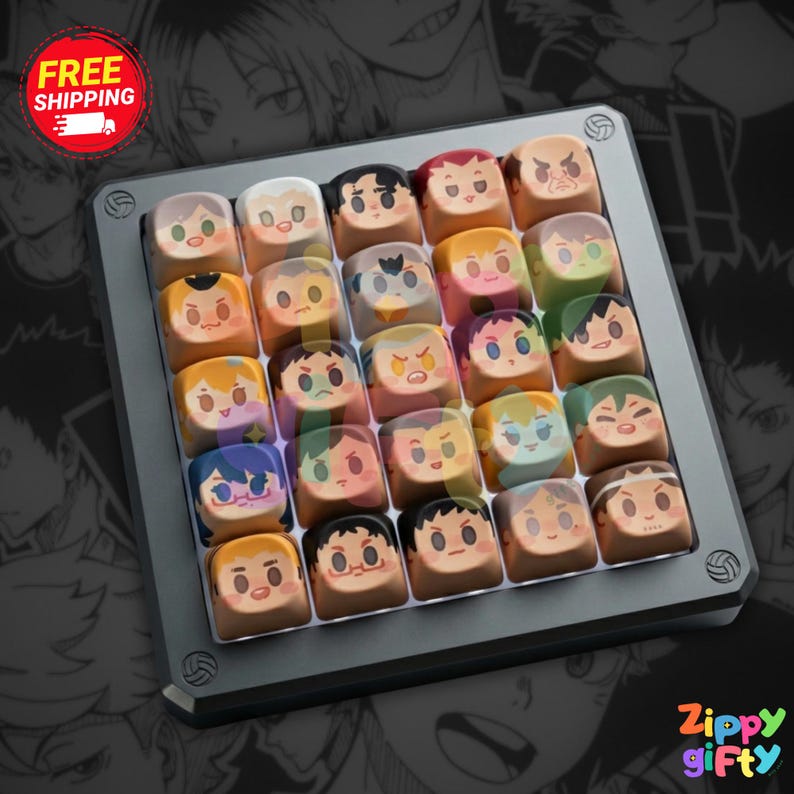 Haikyuu Chibi Artisan Keycaps | 25-piece Anime Keyboard Decor, Cherry ...