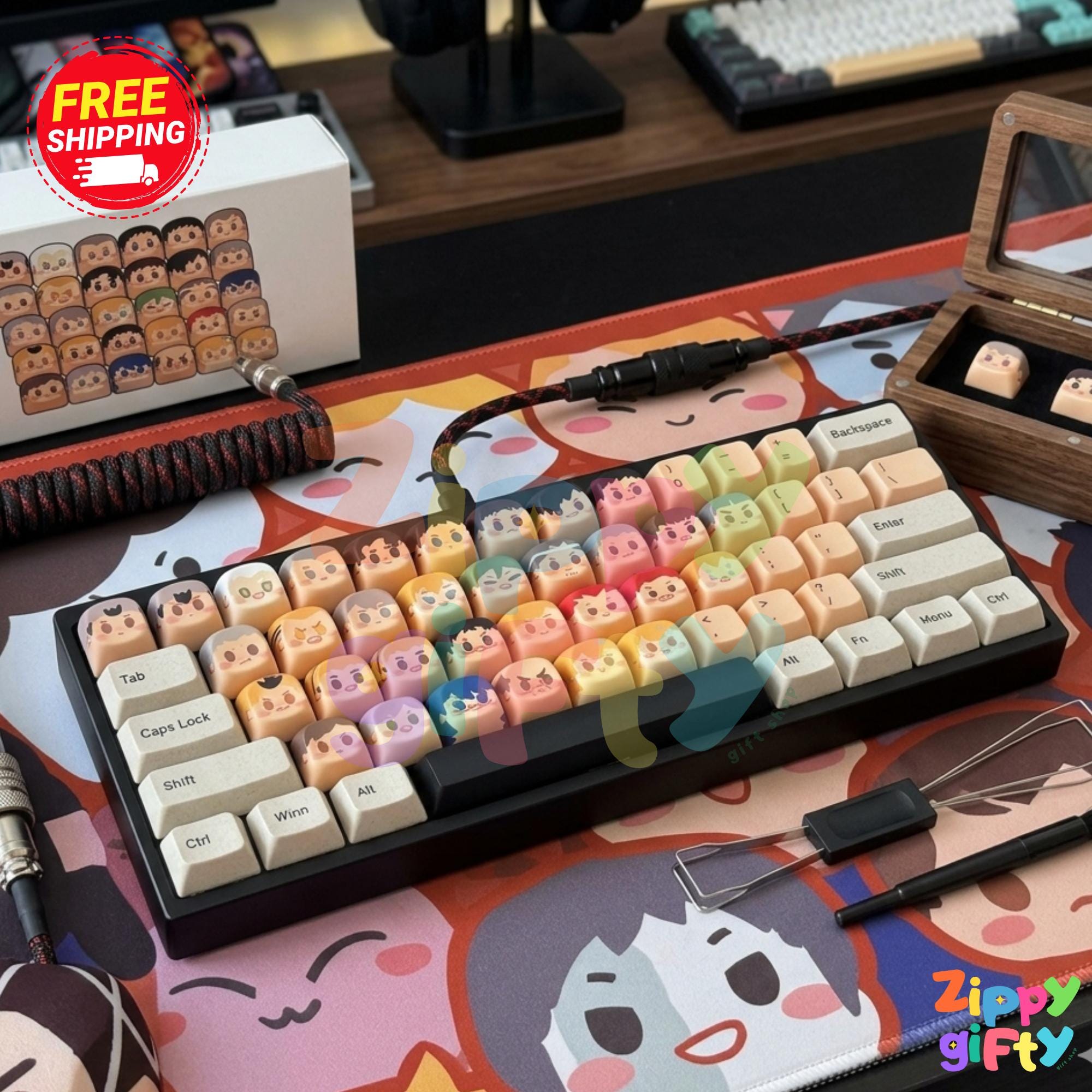 Haikyuu Chibi Artisan Keycaps | 25-piece Anime Keyboard Decor, Cherry ...