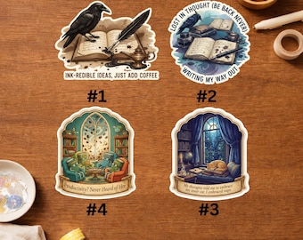 Dark Academia Crow Sticker-Ink Redible Ideas Coffee Gift-Writer Journal Decal-Bookish Stationery For Readers-Funny Author Gift Idea