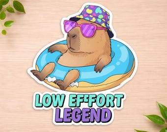 Certified Chill energl Capybara Sticker-Funny Animal Vinyl Decal - Cute Laptop Sticker - Water Bottle Sticker - Aesthetic Animal Gift