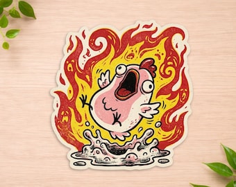 Funny Screaming Chicken Sticker - Angry Chicken Meme Vinyl Decal - Cute Chicken Sticker - Laptop Water Bottle Sticker - Chicken Lover Gift