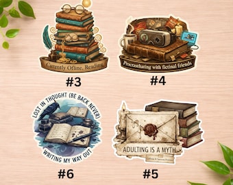 Book Lover Sticker - Reading Aesthetic Vinyl Decal - Cozy Librarian Gift - Reader Laptop Sticker - Bookish Stationery Supplies