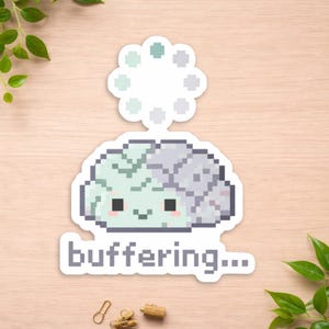 Cute loading  Blob Sticker Kawaii Buffering Meme Aesthetic Pastel Sticker Laptop Water Bottle Decal Cozy Cartoon Character Sticker Gift Idea