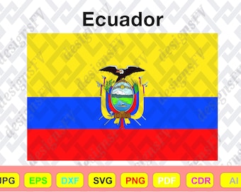 Pacote de imagens SVG da bandeira do Equador, Copa do Mundo de Futebol do Equador 2026 em formato digital, Brasão de Armas do Equador em vetor, Futebol do Equador em PNG, AI, EPS, DXF e CDR.
