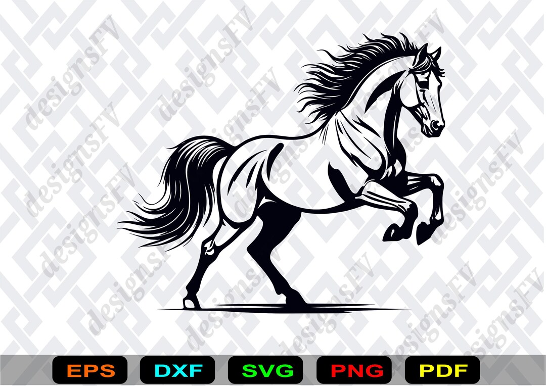 Mule Rearing Svg Rearing Horse SVG, Galloping Stallion PNG, Laser Engraving Cut File DXF ...