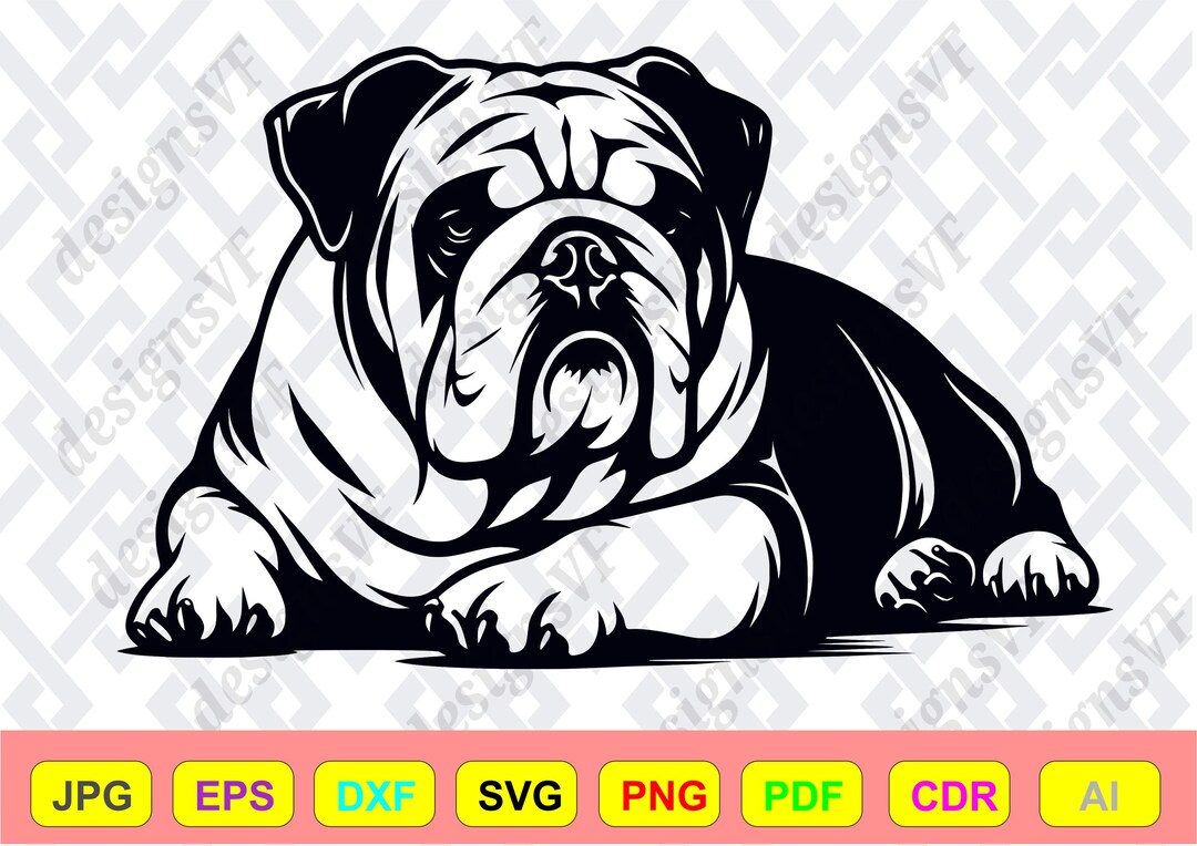 Bulldog Dog SVG | Bull Dog PNG | Sillhouette Dogs | Cricut Dog | Laser ...