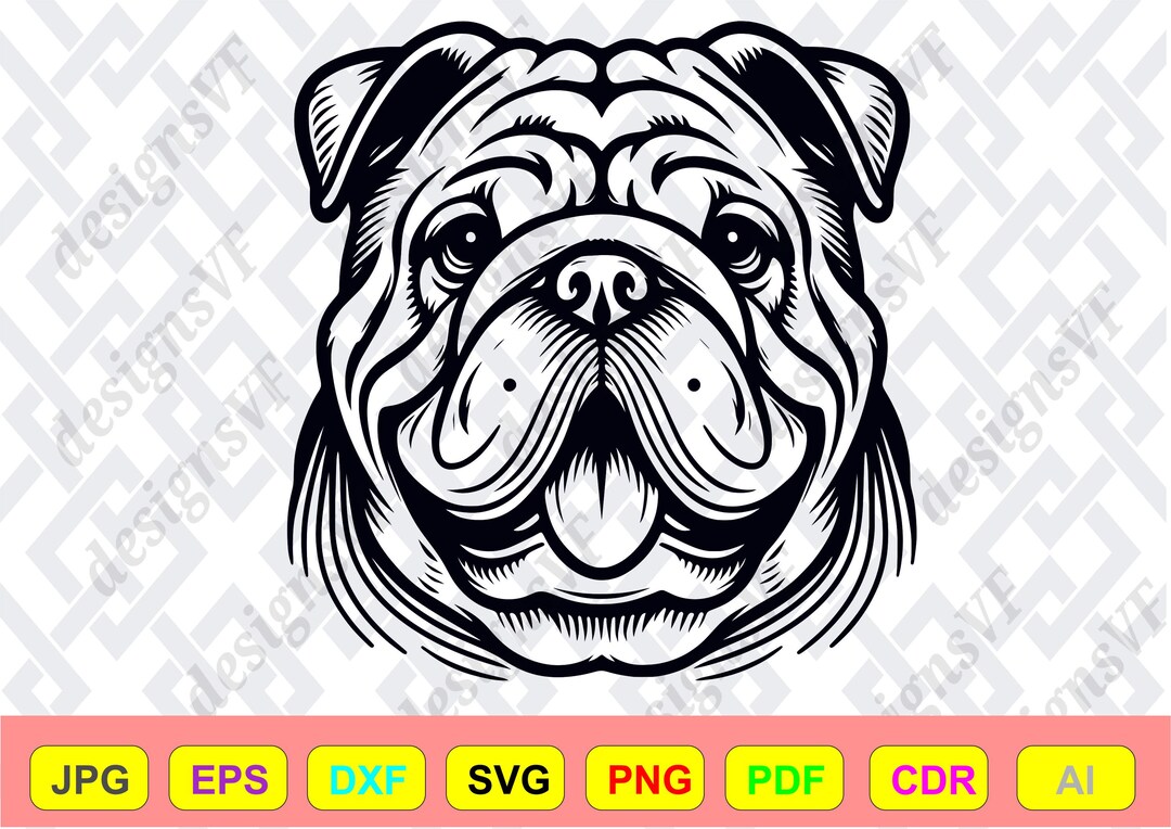 Bulldog Dog SVG | Bull Dog PNG | Sillhouette Dogs | Cricut Dog | Laser ...