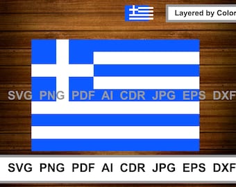 Bandeira grega da Grécia em camadas por cor | svg png dxf eps pdf | design gráfico vetorial corte impressão corante cnc gravação a laser | Ελληνική σημαία διάνυσμα