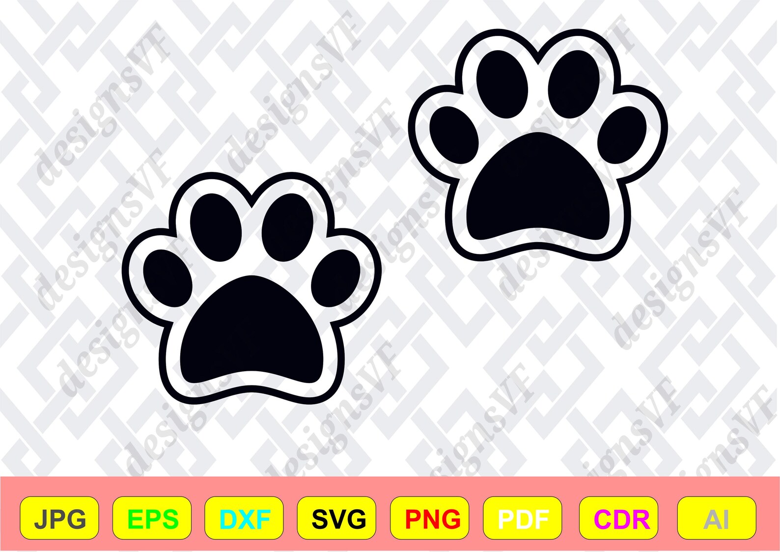 Paw Dog Foot SVG | Silhouette Paws Dogs | Cricut PNG | Clipart Vector ...