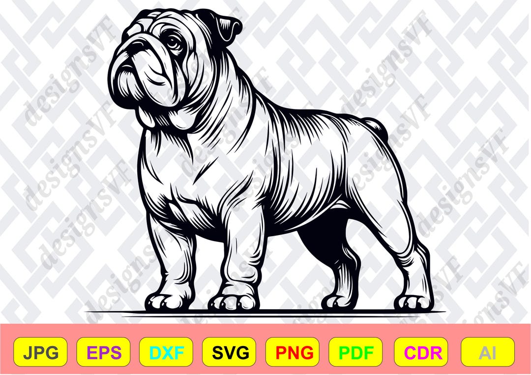 Bulldog Dog SVG | Bull Dog PNG | Sillhouette Dogs | Cricut Dog | Laser ...