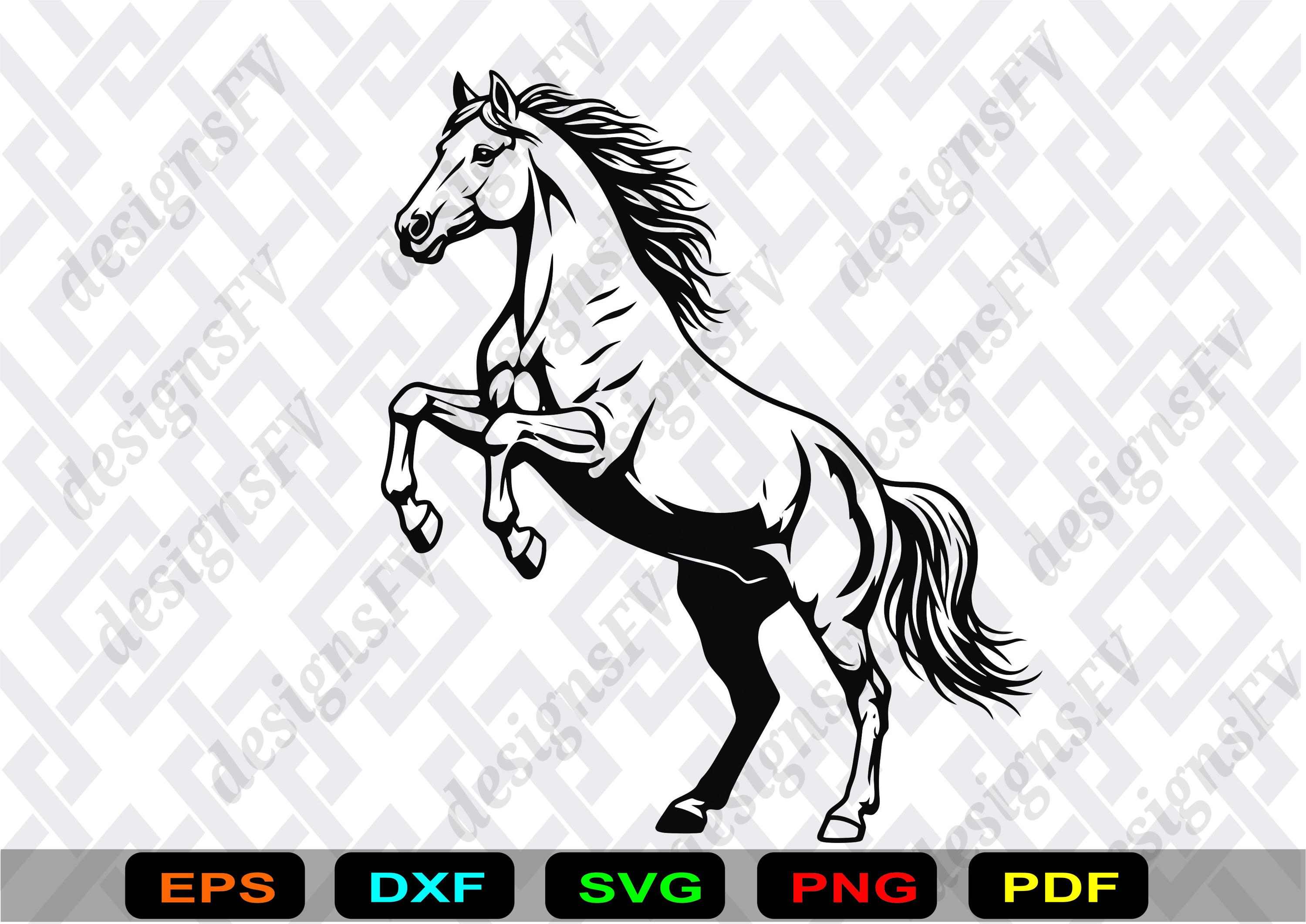 Mule Rearing Svg Rearing Horse SVG, Galloping Stallion PNG, Laser Engraving Cut File DXF ...