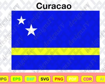 Curacao Flag SVG Bundle, Curacao Soccer World Cup 2026 Digital Download, Curacao Pride PNG, Blue and Yellow Flag Vector, AI EpS DxF CdR PdF
