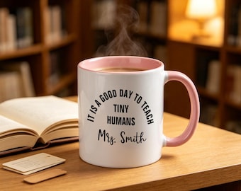 Custom teacher appreciation gift, uniqe name coffee cup, Teacher office accessory, Back to school gift, Winter mug for educator