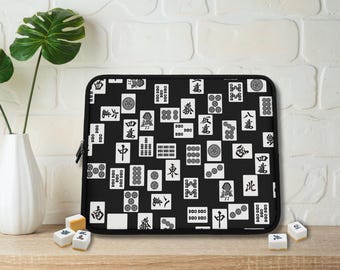 Mahjong Tile laptophoes, gewatteerde MacBook-hoes, computerhoes, iPad-hoes, tablethoes
