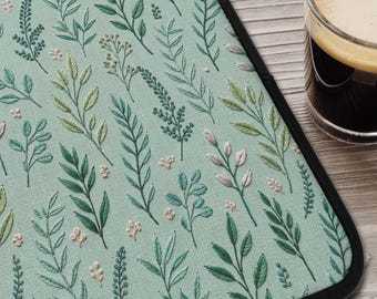 Laptophoes met imitatieborduurwerk en wilde bloemenweidemotief, gewatteerde MacBook-hoes, computerhoes in cottagecore-stijl, iPad-hoes, tablethoes