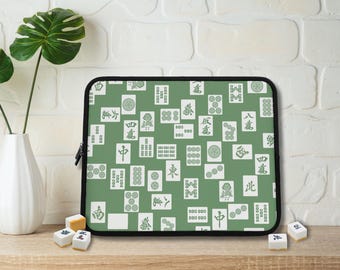 Mahjong Tile laptophoes, gewatteerde MacBook-hoes, computerhoes, iPad-hoes, tablethoes