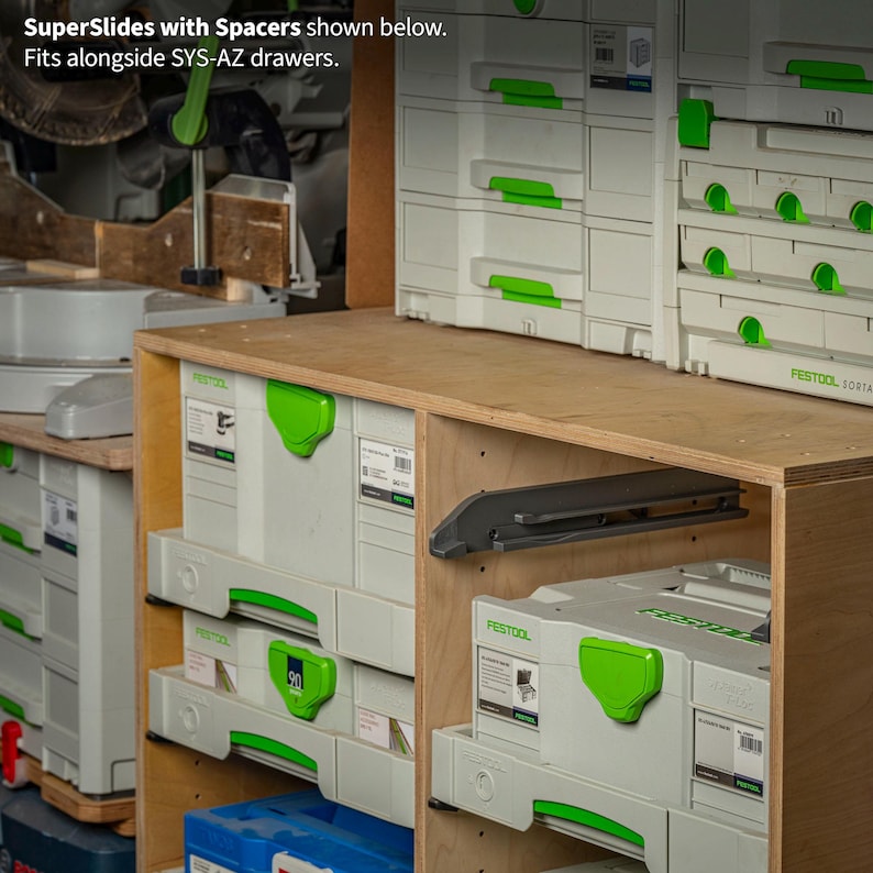Tanos Rails Superslide Extendable Drawer Slides/rails for Tanos/festool Systainer3 ...