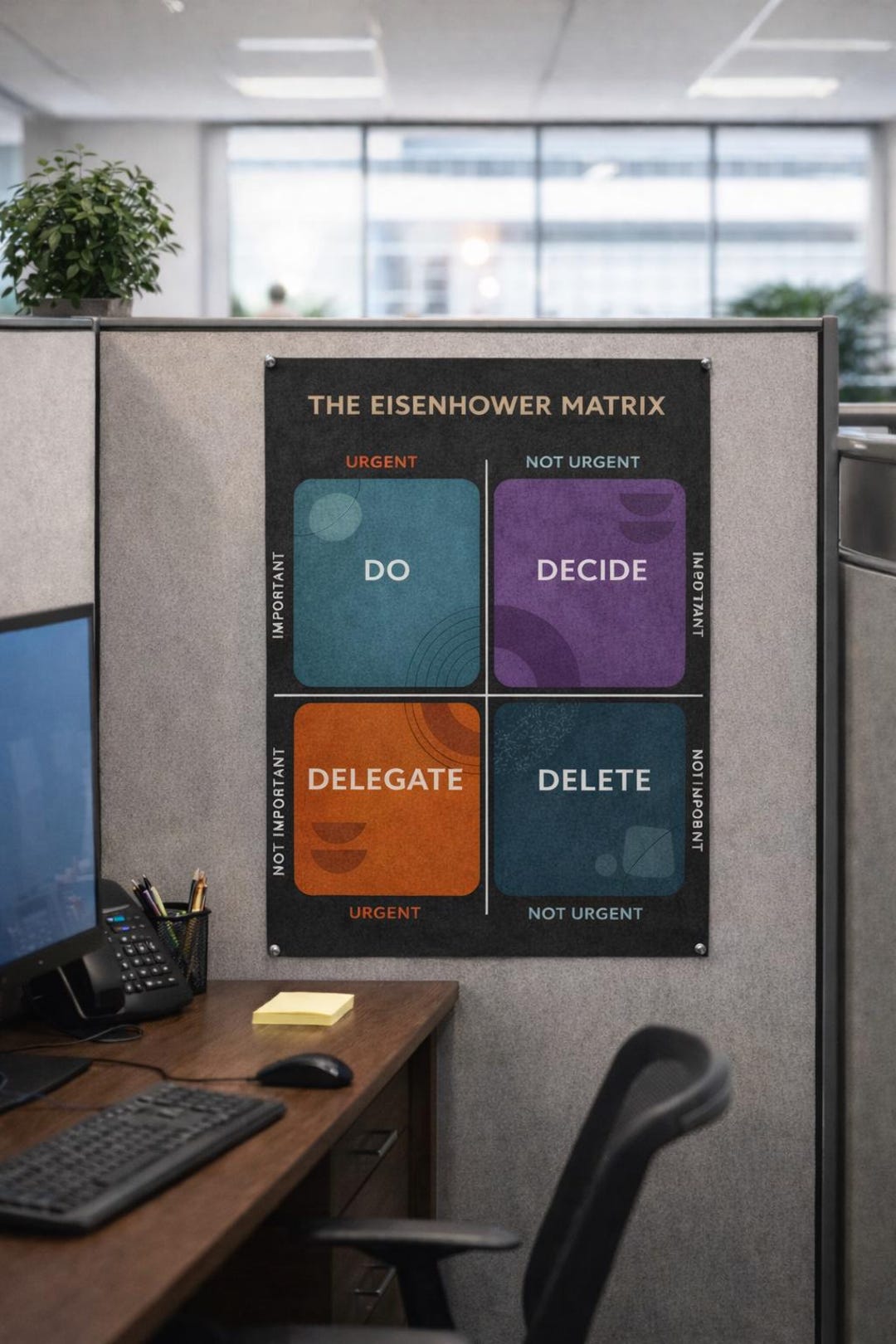 Eisenhower Matrix Poster, Productivity Planner, Time Management Chart ...