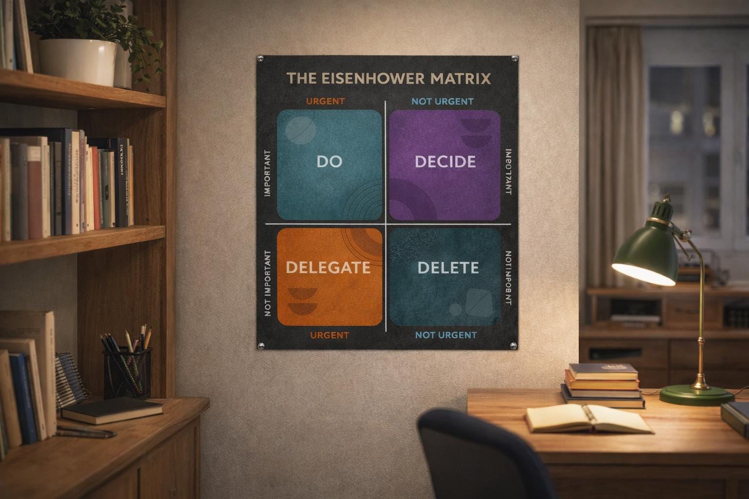 Eisenhower Matrix Poster, Productivity Planner, Time Management Chart ...