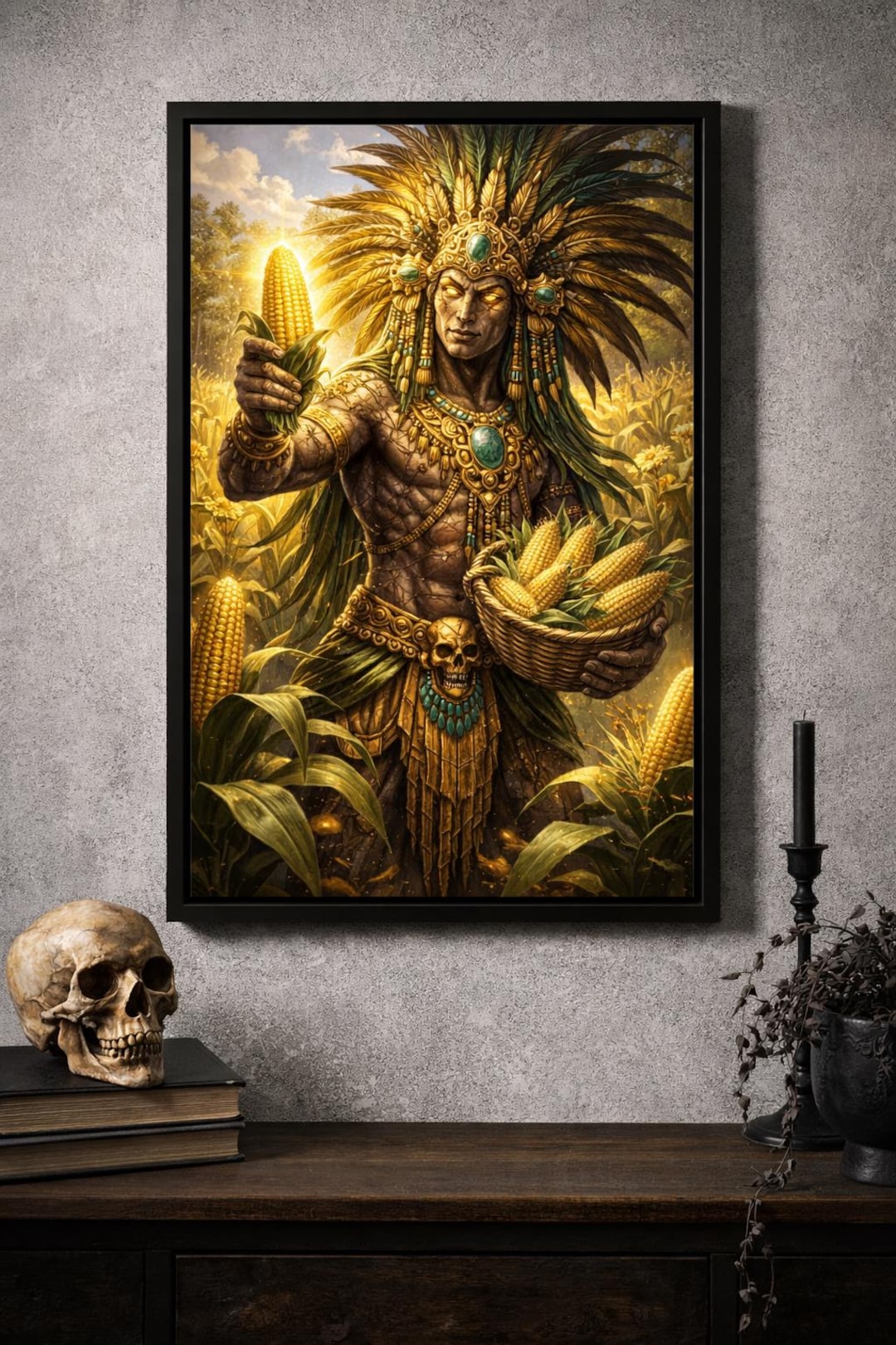 Centeotl Aztec God Poster – Maize God Wall Art – Dark Mythology ...