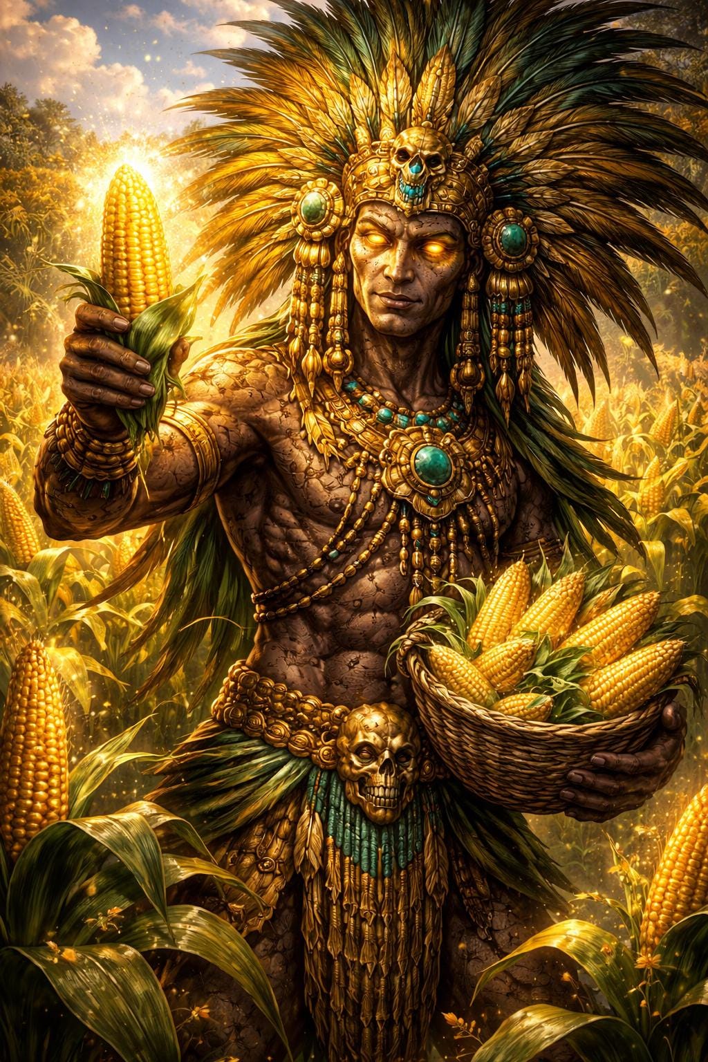 Centeotl Aztec God Poster – Maize God Wall Art – Dark Mythology ...
