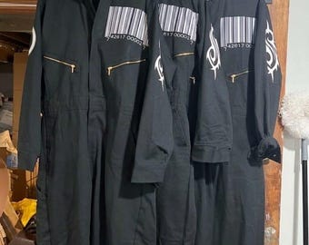 Schwarzer Overall - Slipknot 1999 Era Strichcode Tribal S Logo Cosplay Overall