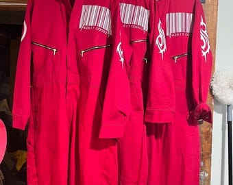Red Jumpsuit – Slipknot 1999 Era Barcode Tribal S Logo Cosplay Coveralls