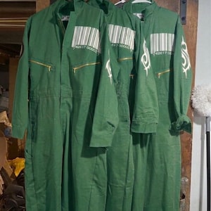 Combinaison verte - Combinaison de cosplay avec logo Tribal S de code-barres de l'époque de 1999 Slipknot