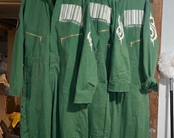 Green Jumpsuit – Slipknot 1999 Era Barcode Tribal S Logo Cosplay Coveralls