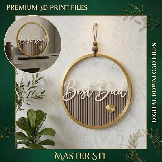 Modern 3D Print Wall Art STL File, Luxury Home Decor Design, Aesthetic Round Sign Minimalist 3D Printed Gift, Office Wall Decor STL
