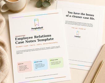 Employee Relations Case Notes Template | HR Manager Documentation (PDF Download)