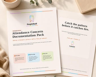 Attendance Documentation Pack | HR Meeting Notes, Tracker, Checklist (PDF Download)