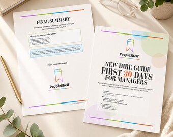 Manager First 30 Days New Hire Guide: Onboarding Checklist Agenda, 30-Day Review, Small Business