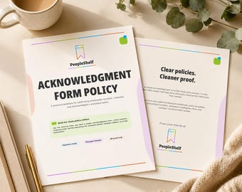 Policy Acknowledgement Form PDF, Employee Sign Off Template (Digital Download)