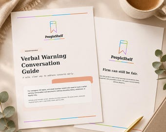 Verbal Warning Conversation Guide for Managers, Employee Relations HR Toolkit, Workplace Warning Template