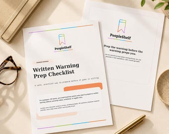 Written Warning Prep Checklist for Managers, Employee Relations HR Toolkit, Employee Warning Template