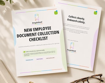 New Employee Document Checklist, Onboarding Paperwork Tracker (PDF)