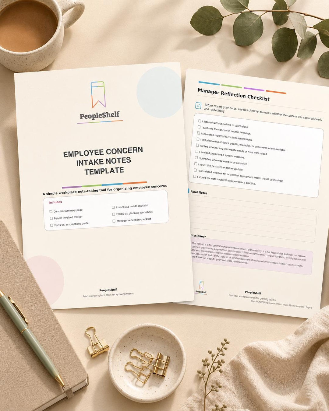 Employee Concern Intake Template | HR Documentation Form | Workplace ...