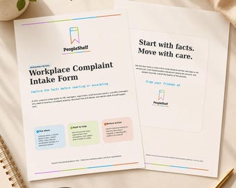 Workplace Complaint Intake Form | HR Employee Concern Documentation (PDF Download)