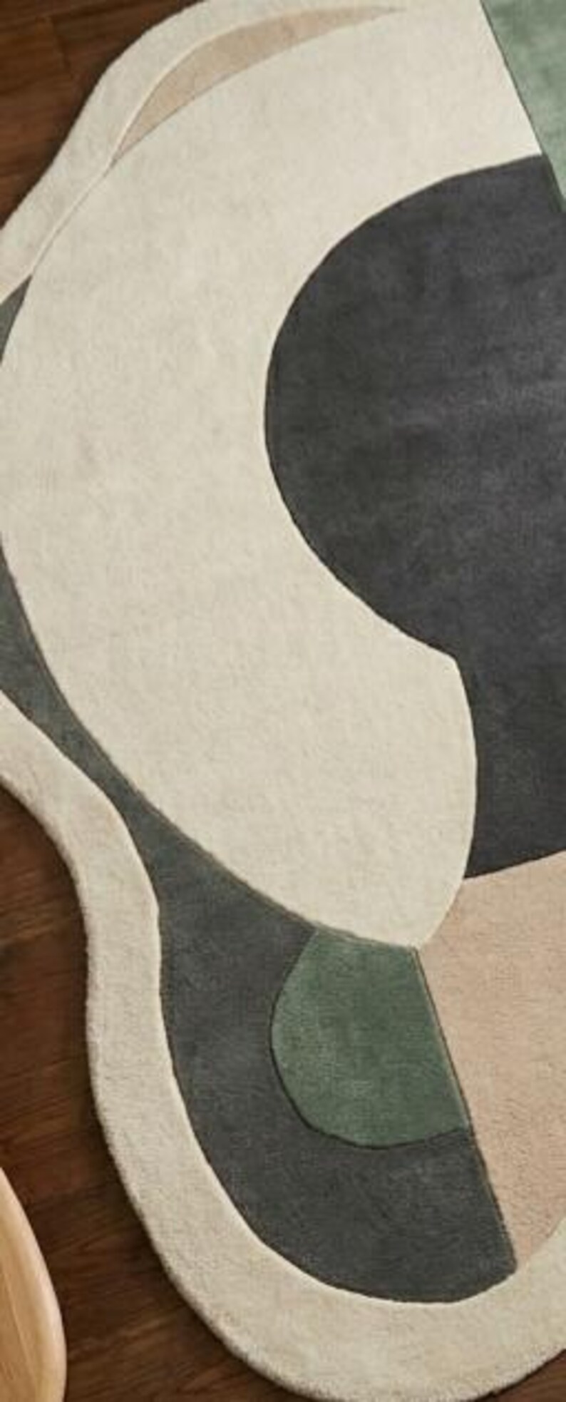 Unique Rug Shapes Abstract Irregular Shape Hand Tufted Rug, Modern Geometric Area Rug for ...