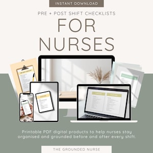 ND Nurse Pre-Shift Post-Shift Checklists – A4 PDF Bundle