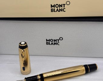 Vintage Montblanc boheme Small Gold & Black Fountain Pen With Giftbox