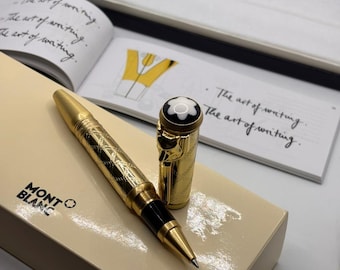 Vintage Montblanc Rudyard Kipling Writer Edition Rollerball Pen  Golden Body with Box