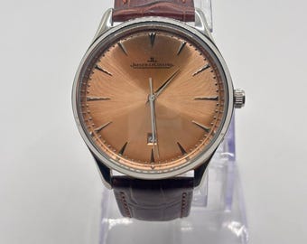 Vintage Jaeger-LeCoultre Automatic Grained Copper Dial with Date Indicator Analog Men's Wrist Watch