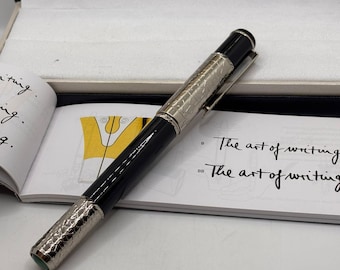 Vintage Montblanc Luxury Rollerball Black Ink Pen With Super Elegant Giftbox Black and Silver