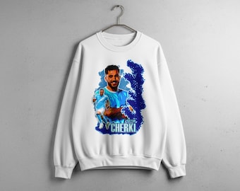 Rayan Cherki Football Sweatshirt, French Soccer Fan Pullover, Retro Graphic Jumper