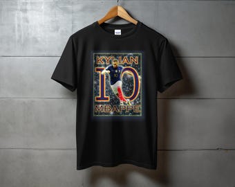 Kylian Mbappé France Football T-Shirt, Soccer Fan Tee, World Cup Jersey Style