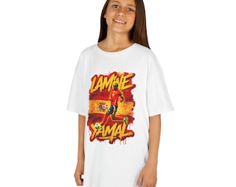 Lamine Yamal Kids Football T-Shirt: Young Star Graphic Tee