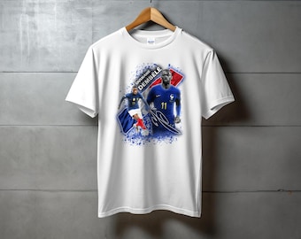 Ousmane Dembélé France Football Star Graphic T-Shirt, Soccer Fan Apparel